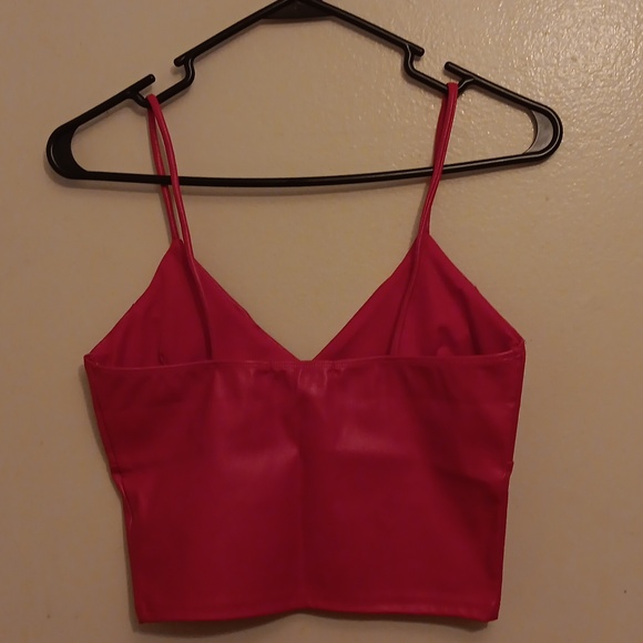 Dolls Kill Red Vegan Leather Crop Cami (M) - Picture 2 of 4